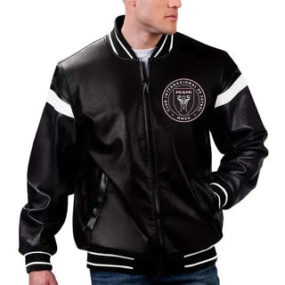 Inter Miami CF Leather Bomber Jacket
