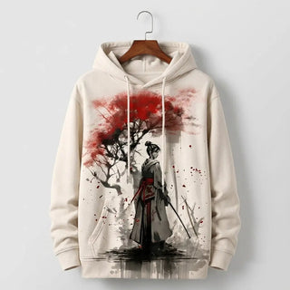 Japanese Geisha Female Samurai Cherry Blossom Hoodie