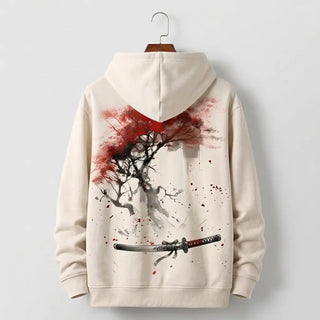 Japanese Geisha Samurai Cherry Blossom Hoodie