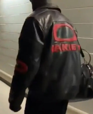Jaylen Brown Jeff Hamilton Oakley black leather Jacket