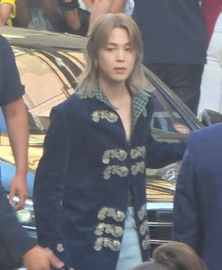 Jimin Dior Fashion Show Blue Napoleon  Coat Jacket For Women
