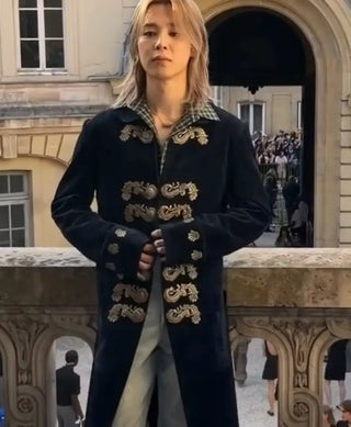 Jimin Dior Fashion Show Napoleon  Blue Coat Jacket For Women