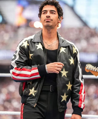Joe Jonas WrestleMania 42 Star Leather Jacket