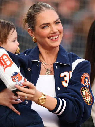 Kate Upton Detroit 2026 Tigers  Navy Jacket For Men & Women