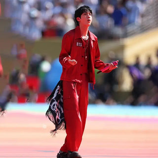 Kim Seok-jin WC Final Halftime Show  Red Jacket  For Men & Women