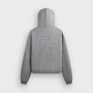Kith & New Balance Pinstripe Braxton Zipper Grey Hoodie