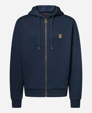 Louise Vuitton Blue Zipper Fleece Hoodie