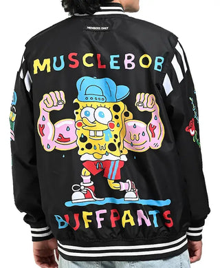 Members Only x Nickelodeon  Black Varsity Jacket For Men & Women