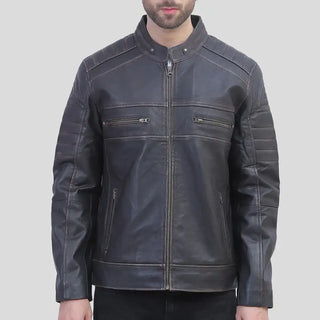 Men's Brown Rub Off Cafe Racer Jacket