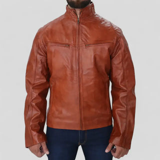 Men's Stylish Brown Leather Jacket