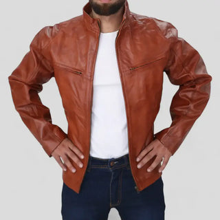 Classic Brown Genuine Leather Jacket for Men