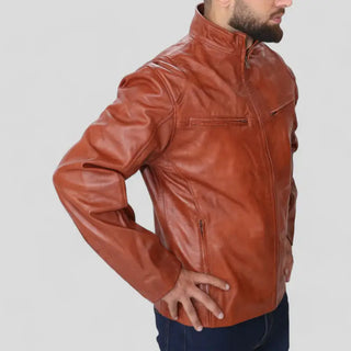 Men's Authentic Brown Leather Fashion Jacket