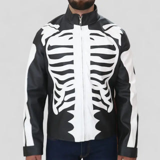Men's Skeleton Bones Leather Jacket – Bold & Unique
