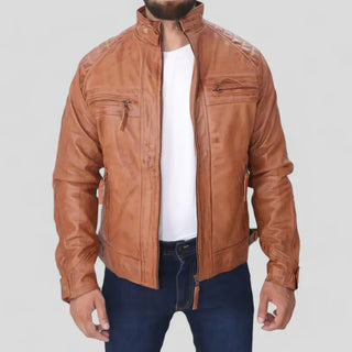 Men's Slim Fit Biker Leather Jacket