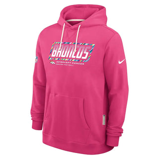 Men's Nike Pink Denver Broncos 2026 NFL Crucial Catch Sideline Standard Issue Dri-FIT Pullover Hoodie
