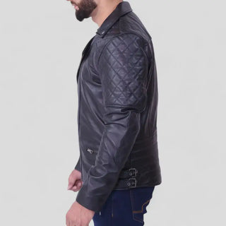 Men's Quilted Black Motorcycle Jacket