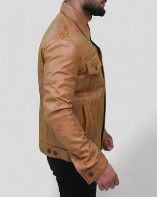 Men's Premium Trucker Leather Jacket