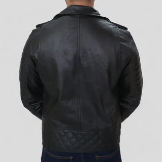 Men's Classic Quilted Black Leather Jacket