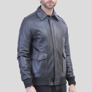 Mens black bomber jacket