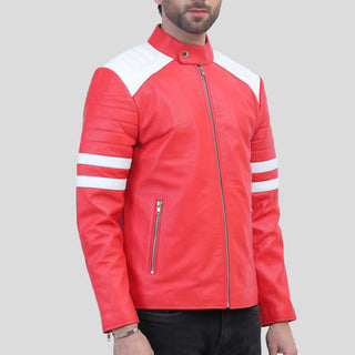 leather red jacket mens