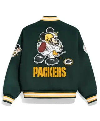 Mickey Mouse x Green Bay Packers Green Varsity Jacket