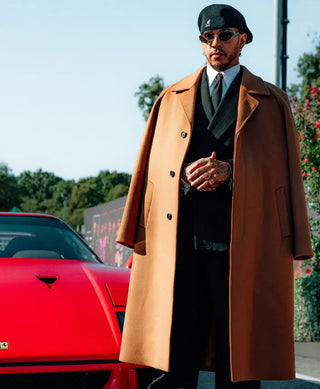 Monza Ferrari F40 Lewis Hamilton Camel Wool Overcoat