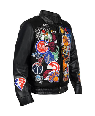 Jeff Hamilton x NBA Black Leather Jacket