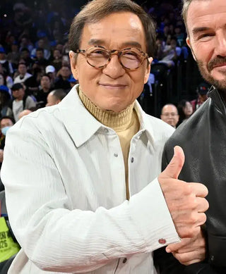 NBA Jackie Chan China Game 2026 White Cotton Jacket