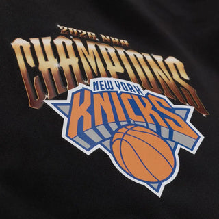 NY 2026 Knicks Champions Black Satin Snap-Tab Button Jacket