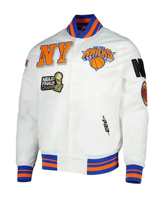 NY Knicks 2x Finals Champions Mash Up Capsule White Jacket