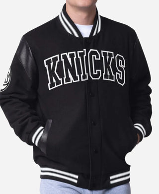 NY Knicks Clutch Hitter Varsity Black  Zip Jacket