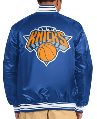 NY Knicks Starter Blue 2026 NBA Champions Satin Varsity Blue Jacket