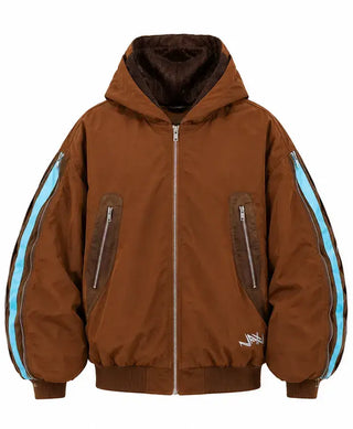 Neptun x Avatar Hooded Brown Bomber Jacket