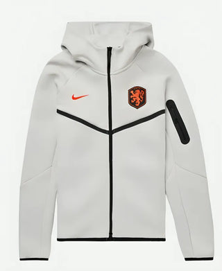 Netherlands 2026 Nike Tech Fleece Windunner White Zip Hoodie