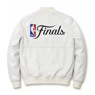 New York Knicks NBA Champions 2026 White Leather Jacket