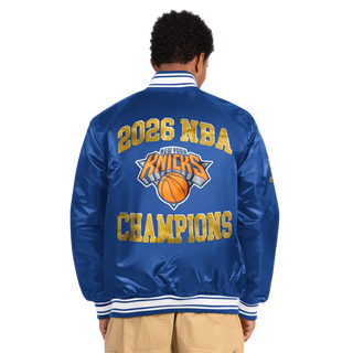 New York Knicks NBA Finals Champion Blue Satin Blue Jacket
