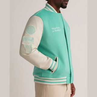 New York or Nowhere Liberty Motto Varsity Jacket For Men & Women