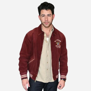 Nick Jonas 2026 Tastemaker Screening Corduroy Burgundy Jacket