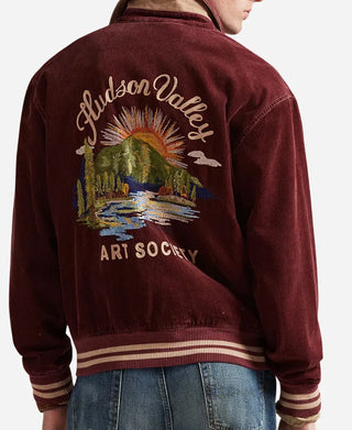 Nick Jonas 2026 Tastemaker Screening Corduroy Burgundy Zipper Jacket
