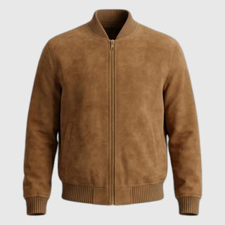 Nick Robinson Voicemails for Isabelle Suede Bomber Brown Jacket