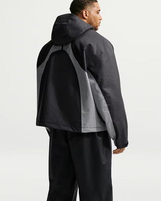 Nike Tech SF3 Black Leather Hooded Jacket For Men