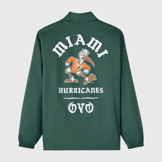 OVO University of Miami Green Coaches Jacket For Men & Women
