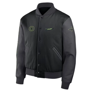 Oregon Origin of Speed Black Varsity Jacket