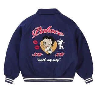 Palace x Betty Boop Navy Blue Varsity Jacket