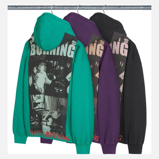Paris Is Burning Zipper Up Hooded   Sweatshirt