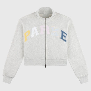 Parke Birthday Drop 2026 Patchwork Mockneck Zip Jacket For Women