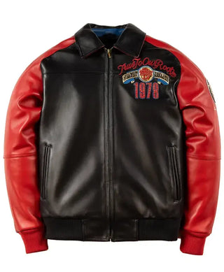 Pelle Pelle True To Our Roots Red & Black Leather Jacket