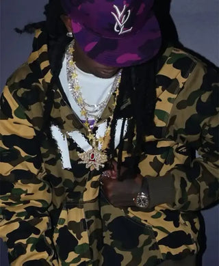 Playboi Carti YVL x BAPE Camo Hooded Jacket