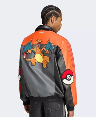 Pokemon Adidas 8 Ball Charizard leather Jacket