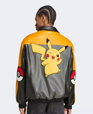 Pokemon Adidas 8 Ball  Pikachu leather Jacket